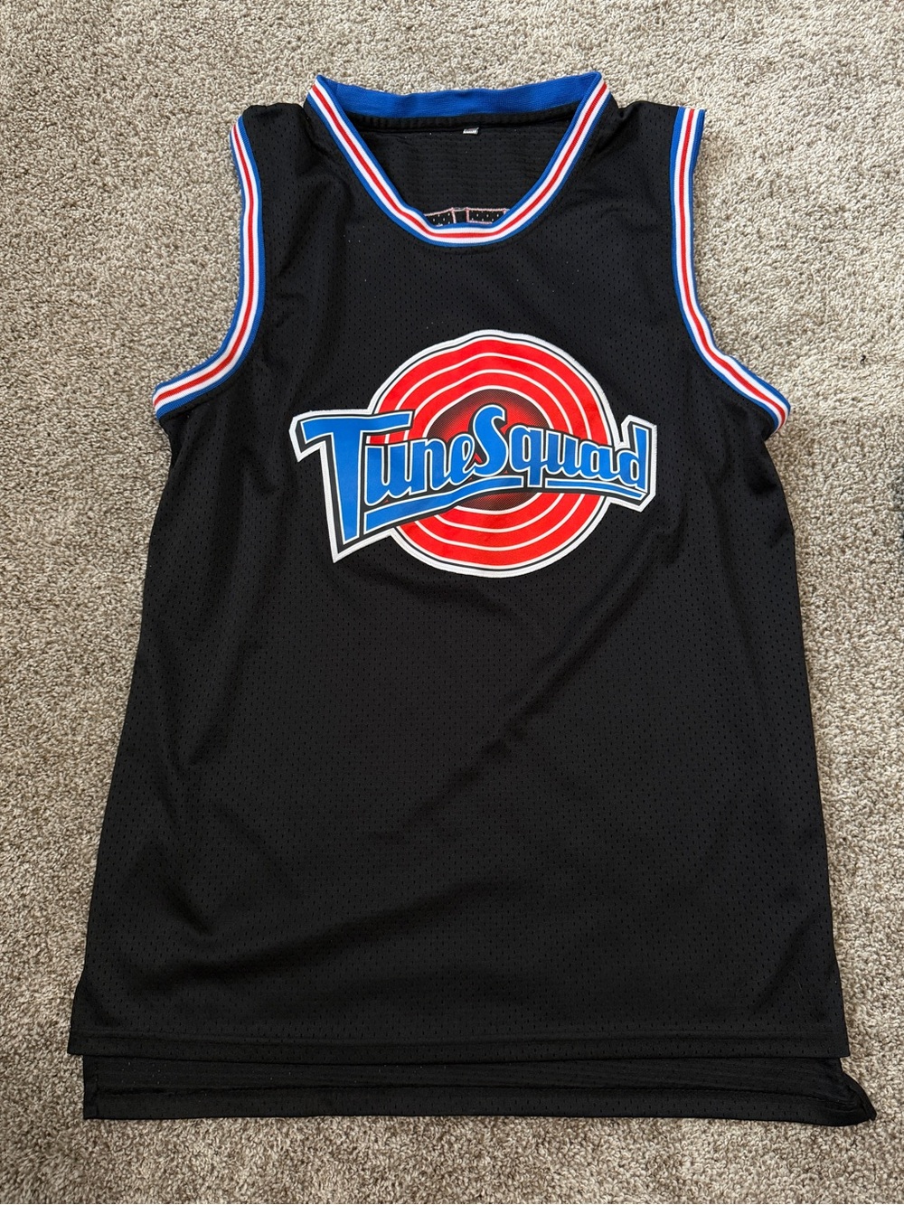 Space Jam men’s black Basketball Jersey - Blue & Red Logo